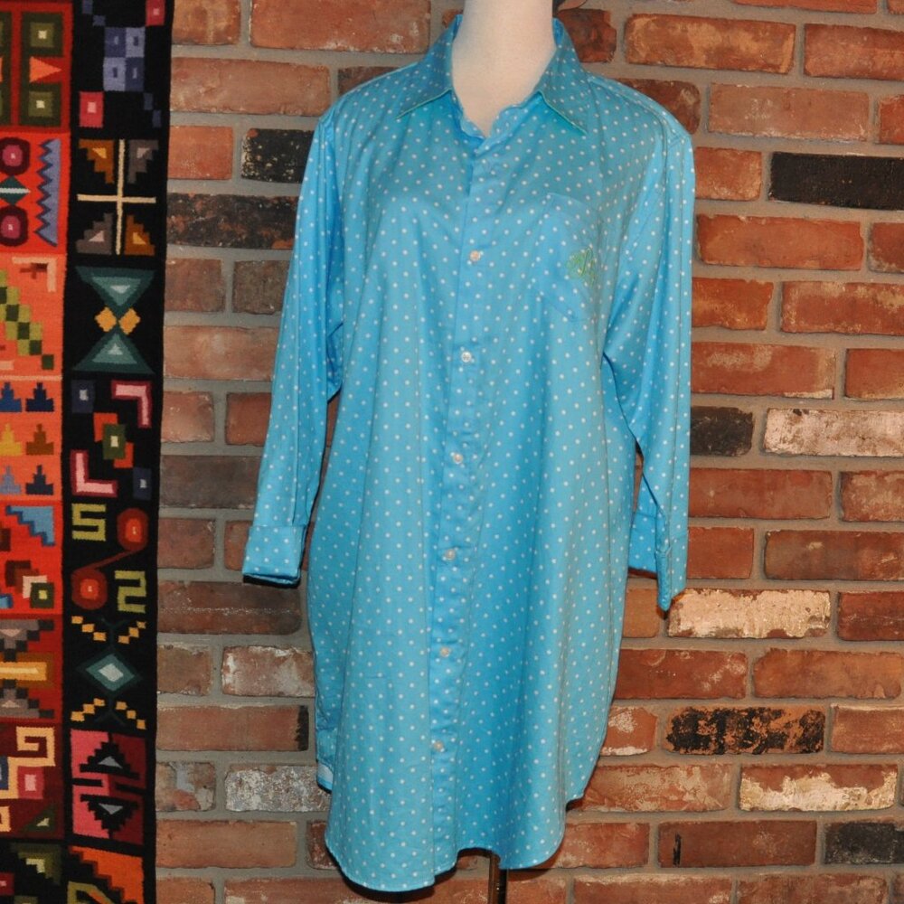 Lauren Ralph Lauren Polka Dot Night Shirt Pjs100% Cotton L/G